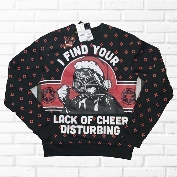 DISNEY STAR WARS DARTH VADER HOLIDAY SWEATER. Fit is like a small size shirt. - Picture 1 of 4
